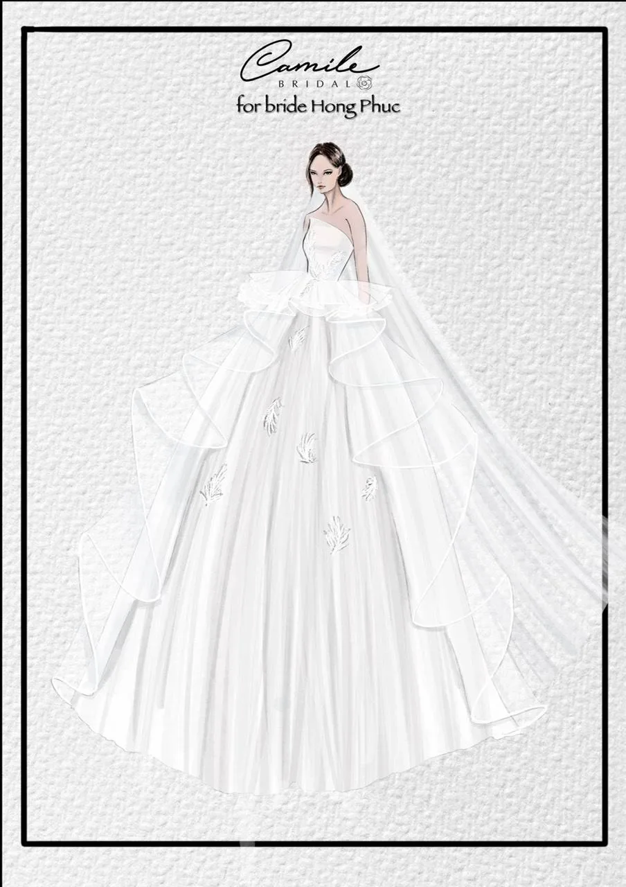 May đo váy cưới cô dâu Olivia Ngo (1)