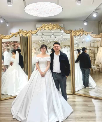 Thiết kế may đo váy cưới cô dâu Thùy Linh