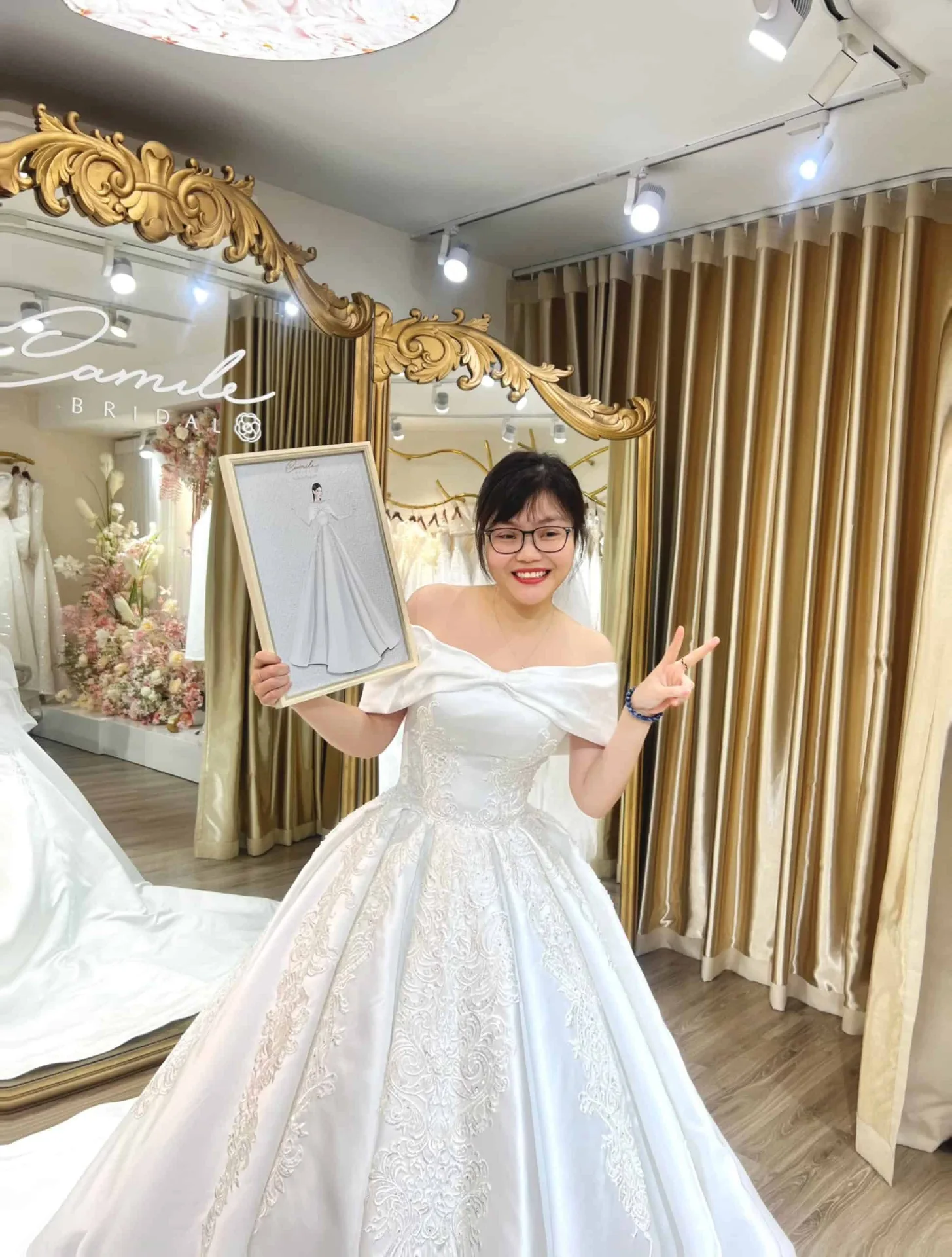 Thiết kế may đo váy cưới cô dâu Thùy Linh (5)