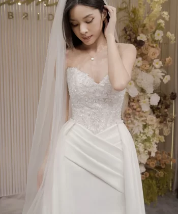 Custom–Made Wedding Dress for Bride Aline 2025