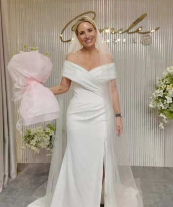 Custom-made wedding gowns for bride Melina