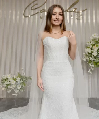 Custom-made gowns for Bride Malika Baratov