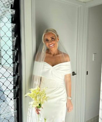 Custom made wedding dress for bride Kylie