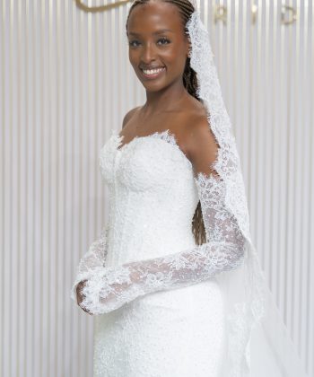 Custom made wedding dress for bride Arielle