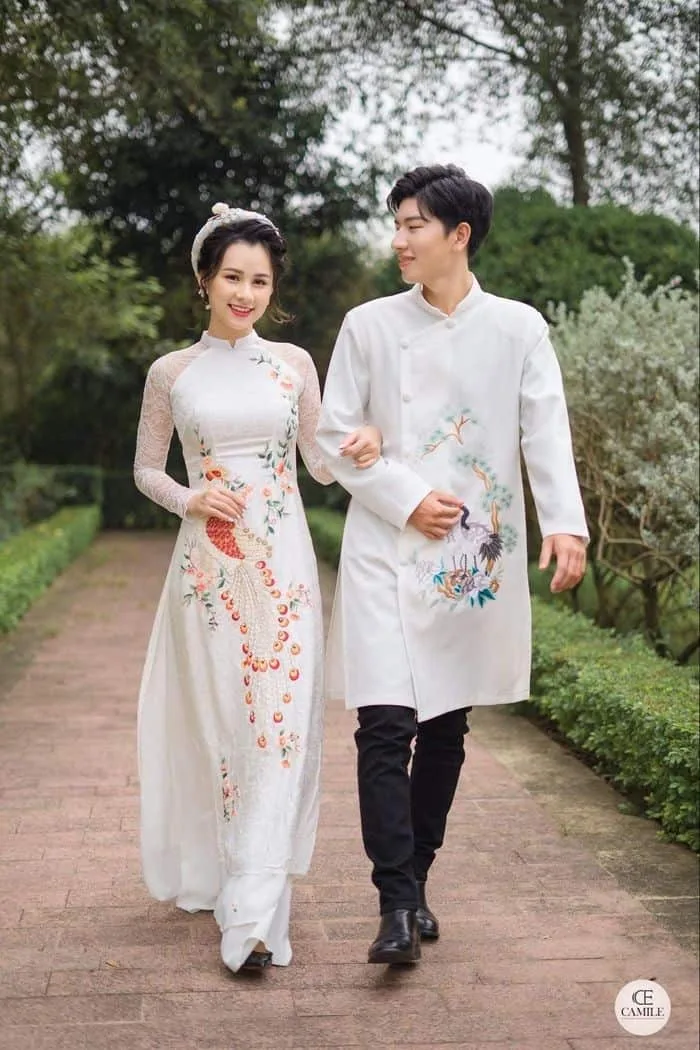 may áo dài cô dâu 5