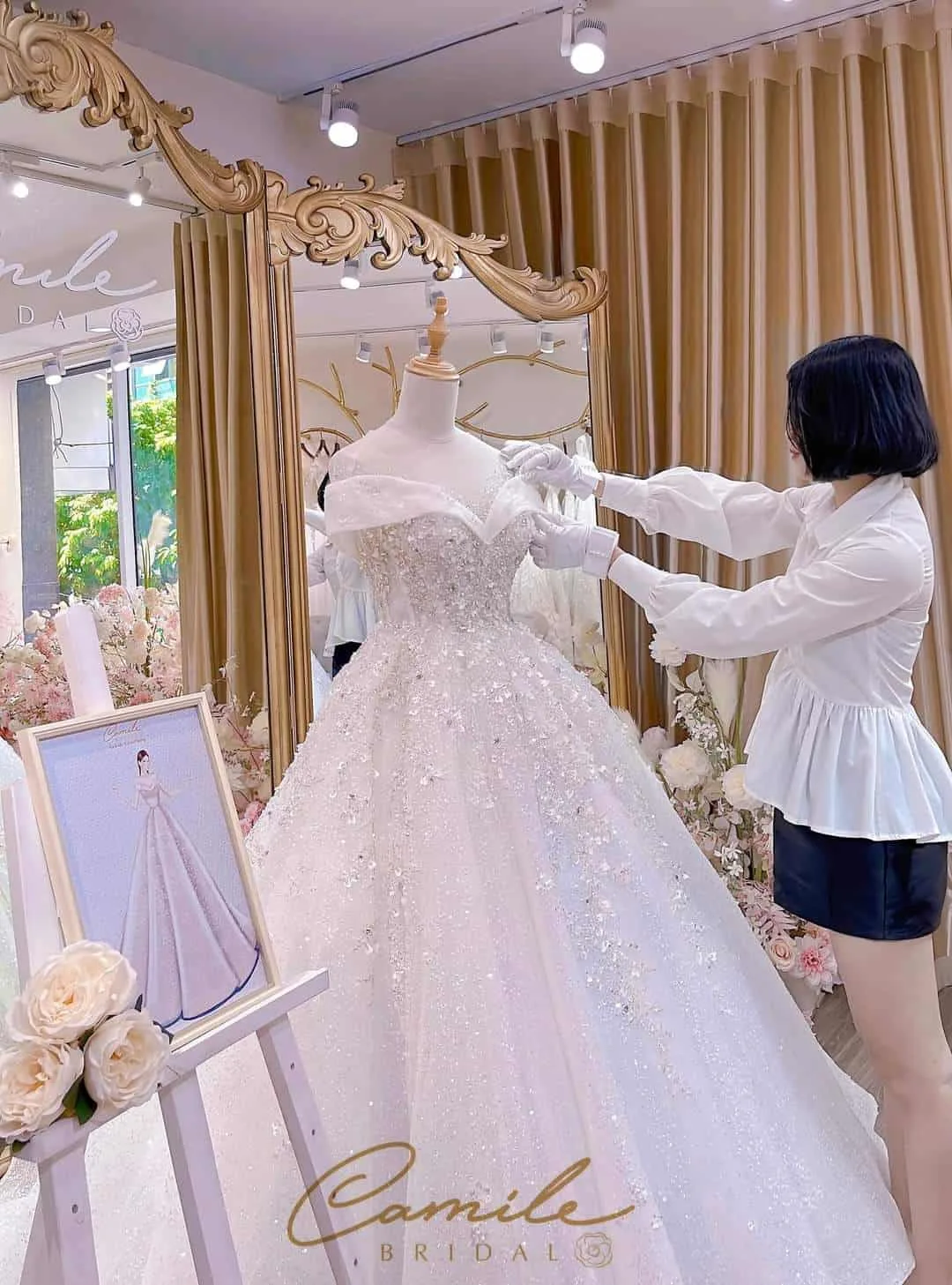Thiết kế may đo váy cưới cô dâu Tô Lan Phương (5)