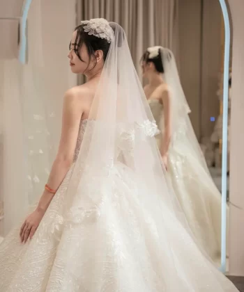 Thiết Kế May Đo Váy Cưới Cô Dâu Kim Châm