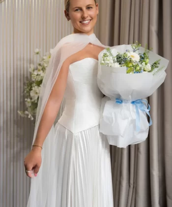 Custom-made wedding gowns for Bride Celina