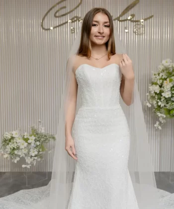 Custom-made gowns for Bride Malika Baratov